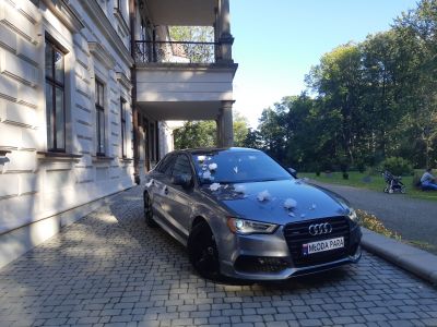 Samochód do ślubu - Wola Jasienicka szary Audi A3 S-Line Premium Quattro 