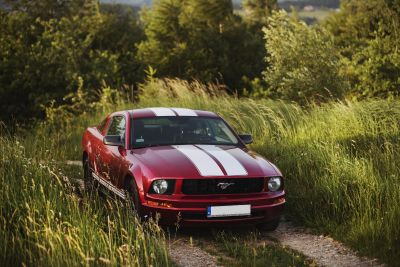 Samochód do ślubu - Gorlice czerwony Ford Mustang V4