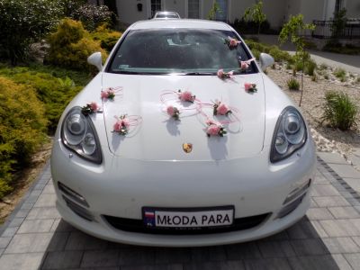 Samochód do ślubu - Dębica biały Porsche Panamera 