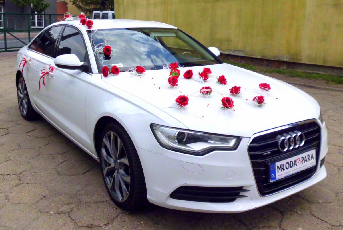Samochód do ślubu - Poraj biały Audi A6 3,0