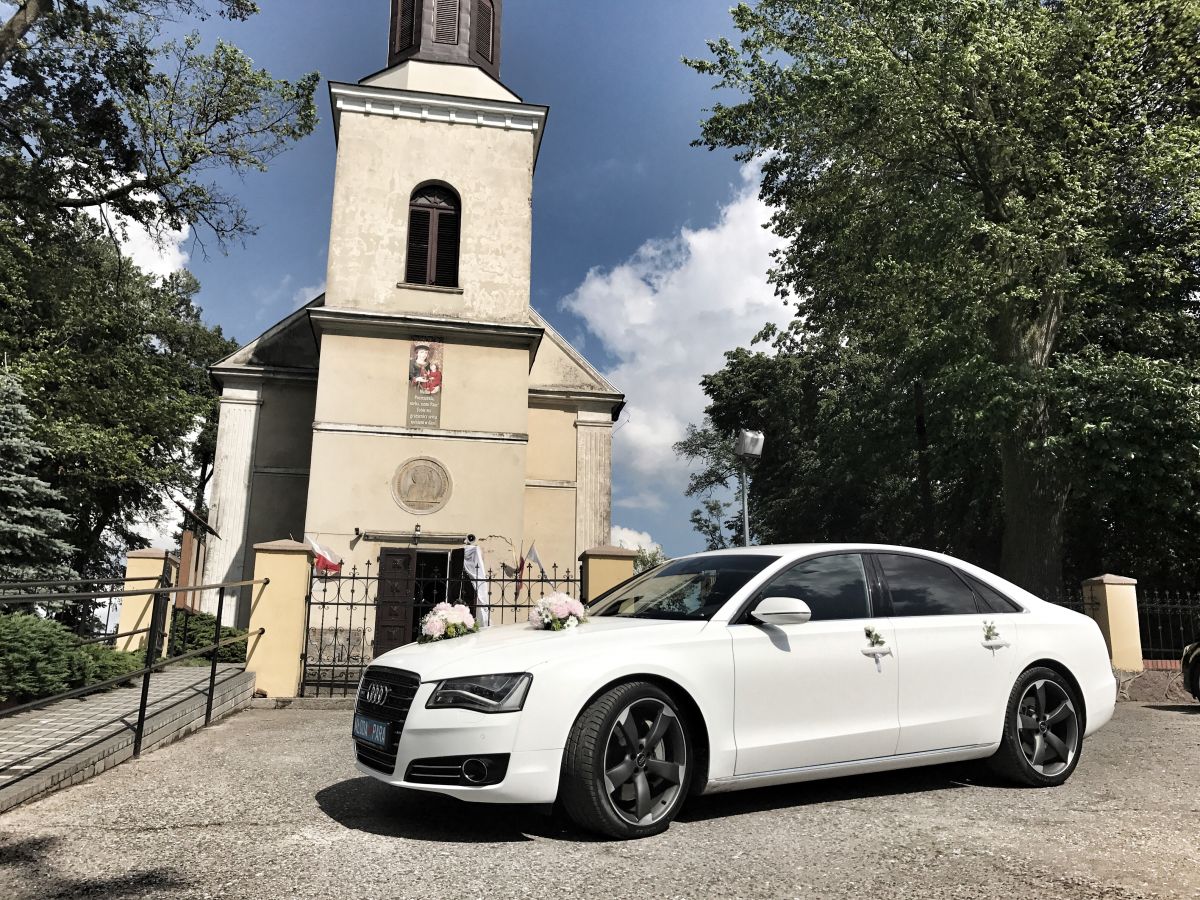 Samochód do ślubu - Wrocław biały Audi A8 