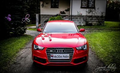 Samochód do ślubu - Nowy Sącz czerwony Audi A5/S5 Sportback 