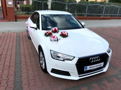 Samochód do ślubu - Sosnowiec biały Audi A4 TFSI