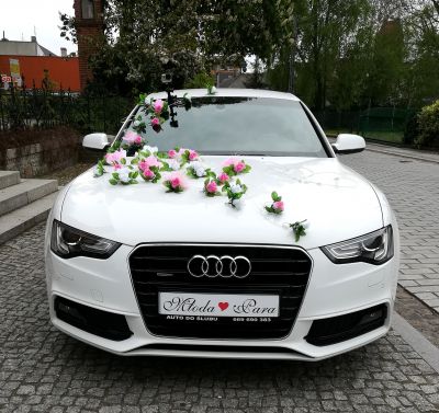 Samochód do ślubu - Pigża biały Audi A5 S-line 