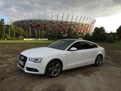 Samochód do ślubu - Warszawa biały Audi A5 sportback 2.0 TFSI