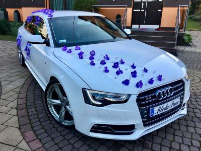 Samochód do ślubu - Siewierz biały Audi A5 Sportback S-line 