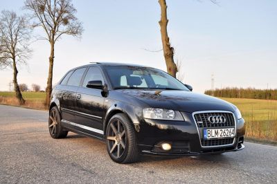 Samochód do ślubu - Łomża czarny Audi A3 3.2