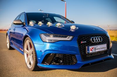 Samochód do ślubu - Krosno niebieski Audi RS6 