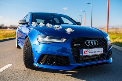 Samochód do ślubu - Krosno niebieski Audi RS6 