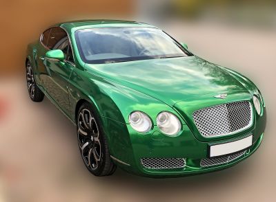 Samochód do ślubu - Pszczyna zielony Bentley CONTINENTAL GT 