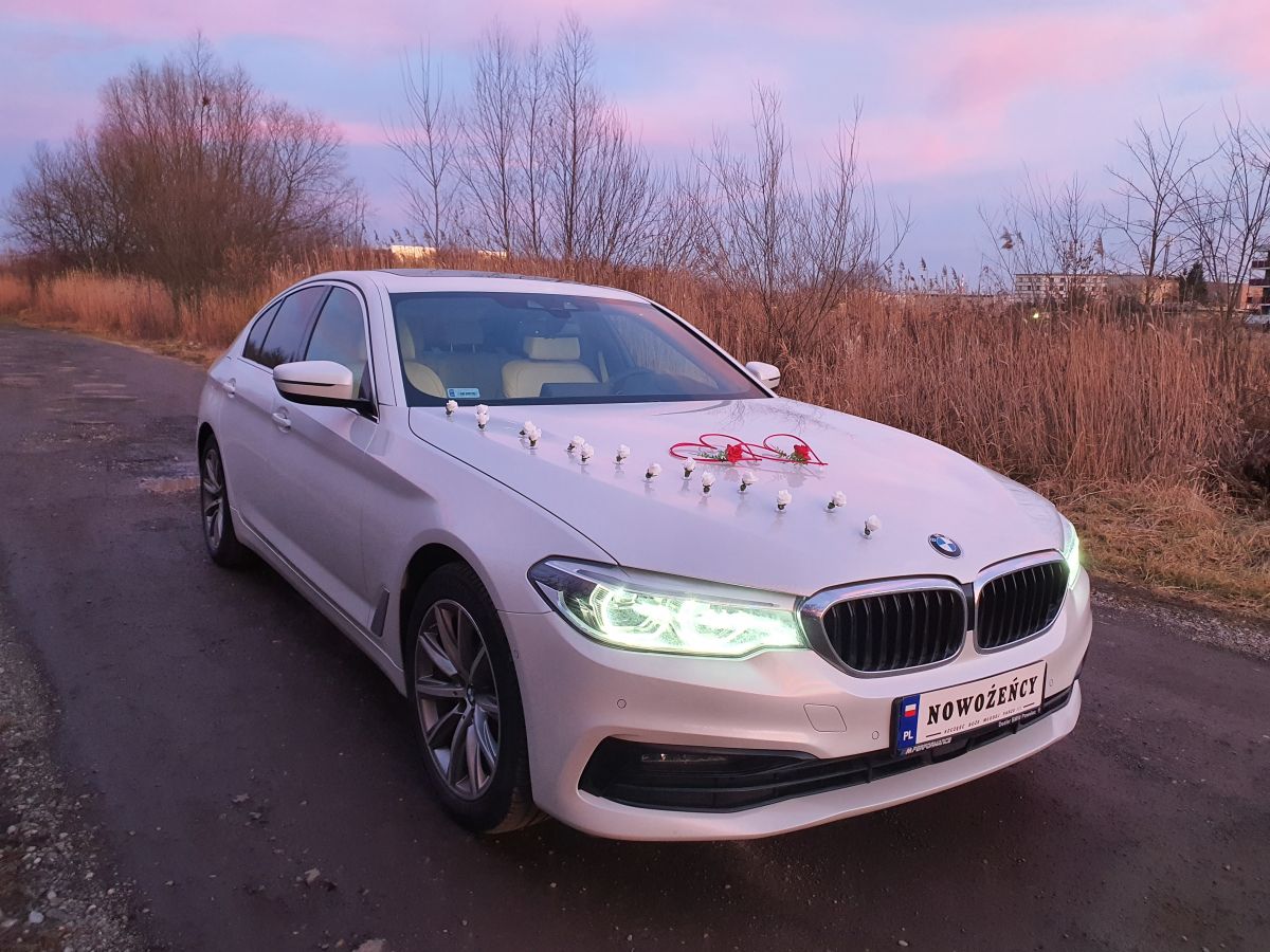 Samochód do ślubu - Kraków biały BMW Seria 5 SportLine 2.0 190KM