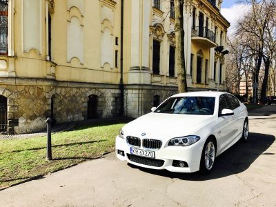 Samochód do ślubu - Kraków biały BMW F10 520