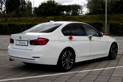 Samochód do ślubu - Gdańsk biały BMW 3 