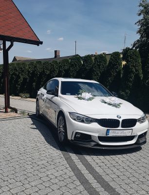 Samochód do ślubu - Myszków biały BMW 430i GranCoupe M-Performance + M-Pakiet 