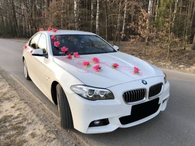 Samochód do ślubu - Białystok biały BMW 5  M-pakiet 