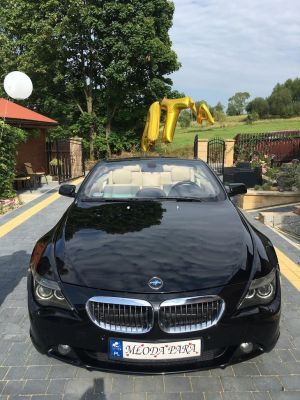 Samochód do ślubu - Tarnów czarny BMW 645 CABRIO serii 6 HARTEGE 