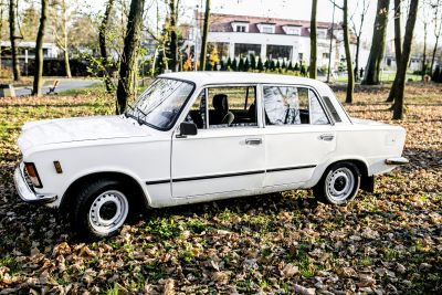 Samochód do ślubu - Gliwice biały Fiat 125p 