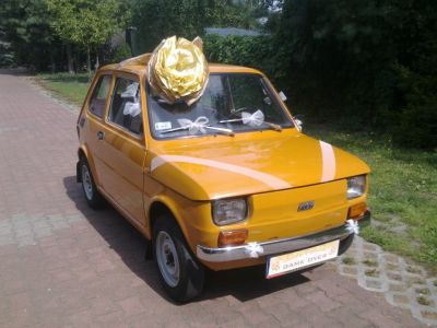 Samochód do ślubu - Wrocław pomarańczowy Fiat 126p 650