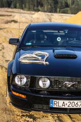 Samochód do ślubu - Łańcut czarny Ford Mustang GT 