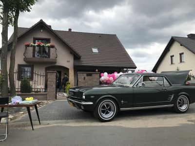 Samochód do ślubu - Bytom zielony Ford Mustang 4.7 V8