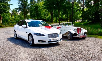 Samochód do ślubu - Tarnów biały Jaguar XF 4.2 V8