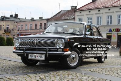 Samochód do ślubu - Łódź czarny Klasyk Wołga GAZ 24 