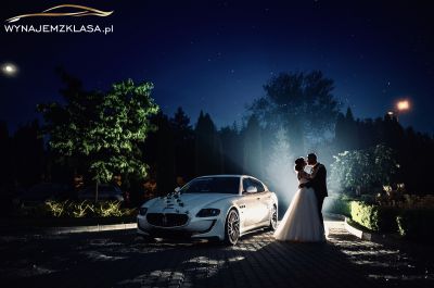 Samochód do ślubu - Kraków biały Maserati Quattroporte V8 505KM 