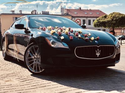 Samochód do ślubu - Kraków czarny Maserati Quattroporte VI generacji wersja Exclusive 