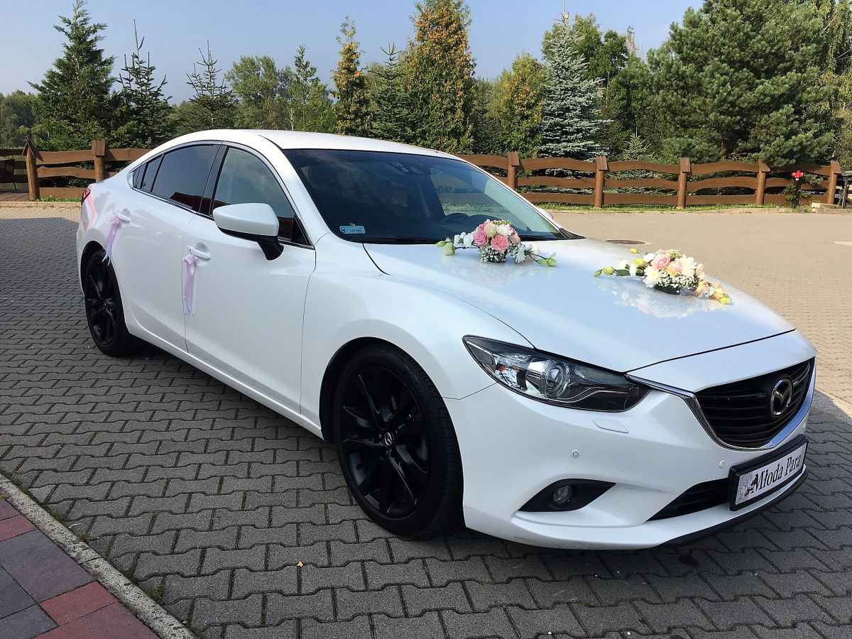 Samochód do ślubu - Libiąż biały Mazda 6  