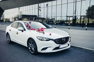 Samochód do ślubu - Siewierz biały Mazda 6  2.0