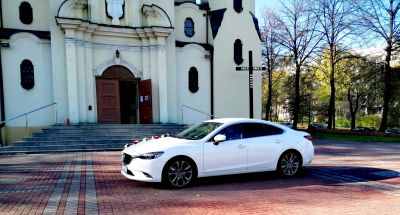 Samochód do ślubu - Ruda Śląska biały Mazda 6  
