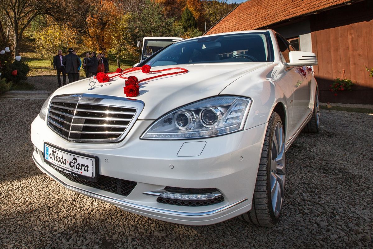 Samochód do ślubu - Nowy Sącz biały Mercedes-Benz S -Klasa AMG 