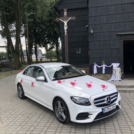 Samochód do ślubu - Opole biały Mercedes-Benz E klasa 