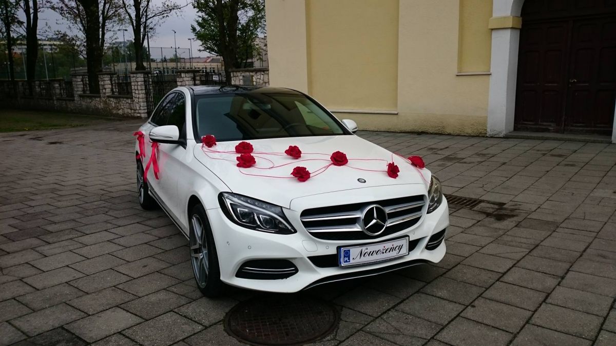 Samochód do ślubu - Racibórz biały Mercedes-Benz Klasa C 2.2 170 km