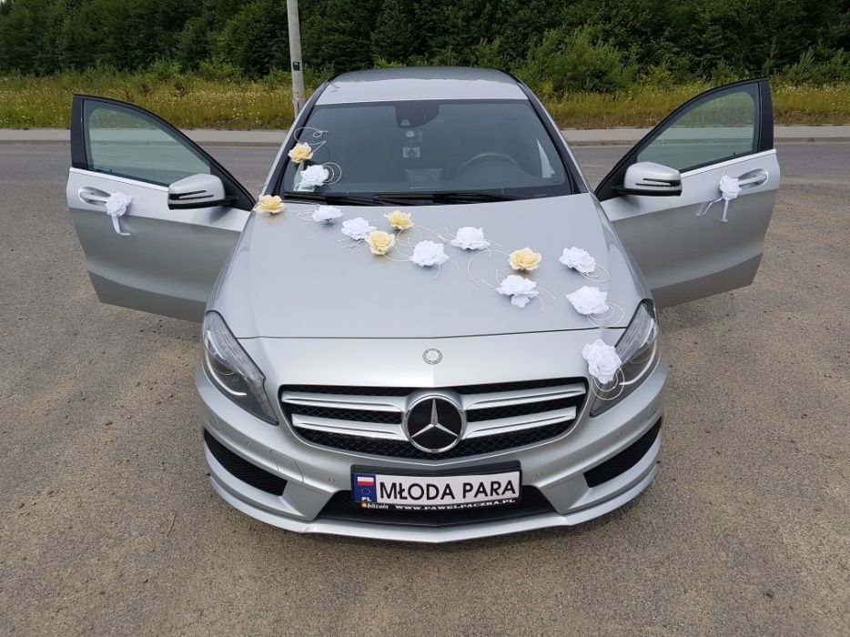 Samochód do ślubu - Marcówka srebrny Mercedes-Benz Klasa A200 AMG 