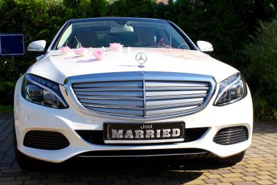 Samochód do ślubu - Bydgoszcz biały Mercedes-Benz C 