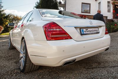Samochód do ślubu - Nowy Sącz biały Mercedes-Benz S -Klasa AMG 