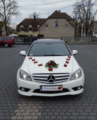 Samochód do ślubu - Krapkowice biały Mercedes-Benz C-klasa 220cdi