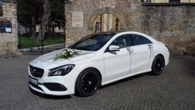 Samochód do ślubu - Legnica biały Mercedes-Benz CLA 