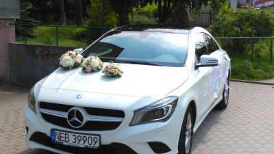 Samochód do ślubu - Elbląg biały Mercedes-Benz CLA 200 