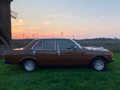 Samochód do ślubu - Łódź brązowy Mercedes-Benz w123 2,4