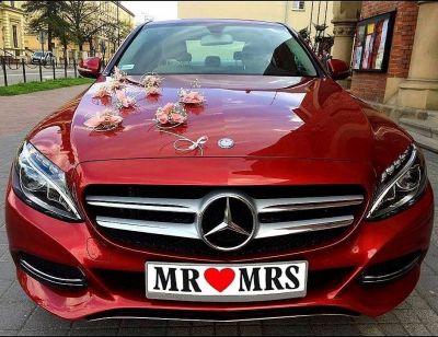 Samochód do ślubu - Nowy Sącz czerwony Mercedes-Benz C180 