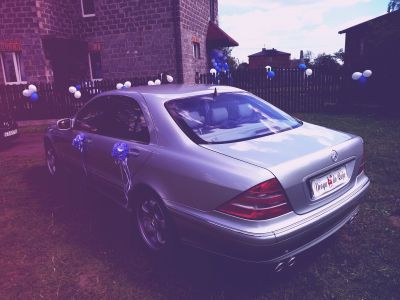 Samochód do ślubu - Tychy srebrny Mercedes-Benz W220 