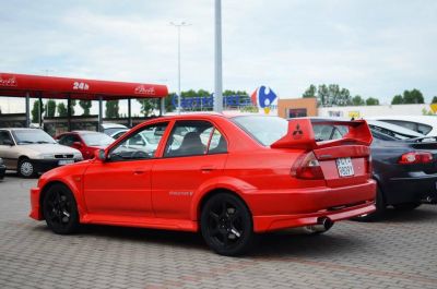 Samochód do ślubu - Toruń czerwony Mitsubishi Lancer EVO 5 2.0 Turbo 410KM