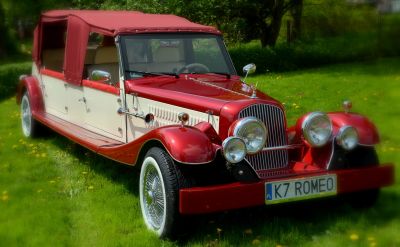 Samochód do ślubu - Brzesko czerwony Nestor Cabrio 