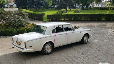 Samochód do ślubu -  biały Rolls Royce Silver Shadow II 6750 cmm