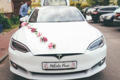 Samochód do ślubu - Łódź biały Tesla S 