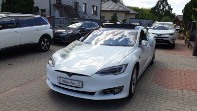 Samochód do ślubu - Łódź biały Tesla S 