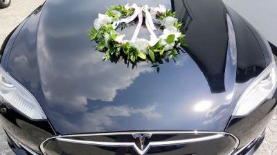 Samochód do ślubu - Rybnik czarny Tesla S60 elektryczny