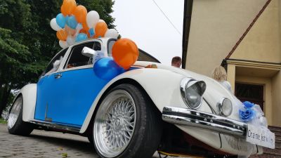 Samochód do ślubu - Jastrzębie-Zdrój biały Volkswagen beetle 1303 porsche  3,2